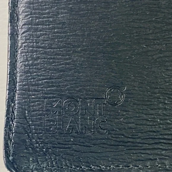 MontBlanc Men’s black leather bi-fold wallet